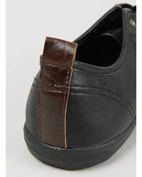 Topman Collider Black Leather Look Sneakers