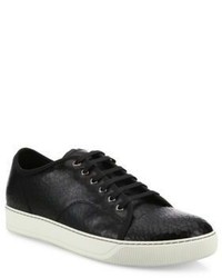 Lanvin Cracked Patent Leather Low Top Sneakers