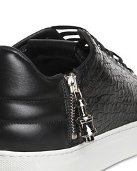 Croc Embossed Leather Sneakers