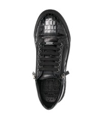 Baldinini Crocodile Effect Leather Sneakers