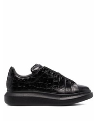 Alexander McQueen Crocodile Effect Leather Sneakers