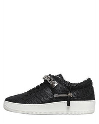 D-S!de Chained Python Effect Leather Sneakers