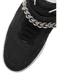D-S!de Chained Python Effect Leather Sneakers