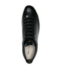 Tom Ford Embossed Crocodile Effect Leather Sneakers