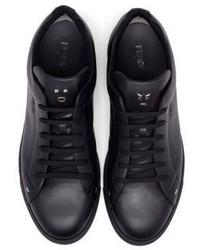 Fendi Face Leather Low Top Sneakers