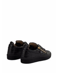 Giuseppe Zanotti Frankie Crocodile Embossed Low Top Sneakers