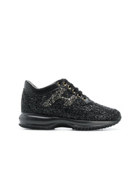 Hogan Glitter Lace Up Sneakers