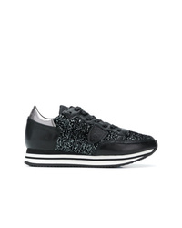 Philippe Model Glitter Panelled Sneakers
