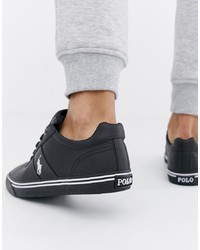 Polo Ralph Lauren Hanford Leather Trainers In Black