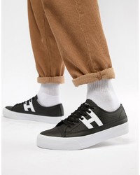 HUF Hupper 2 Lo Leather Trainers In Black