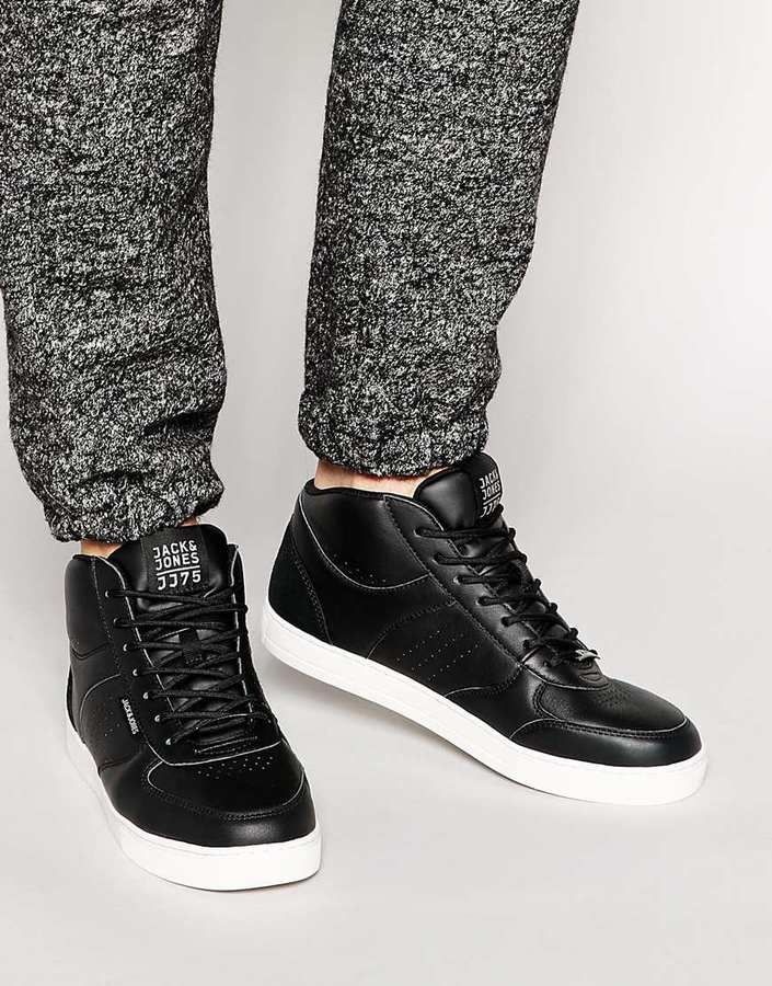leather mid sneakers