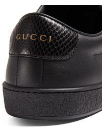 Gucci Leather Low Top Sneaker Black