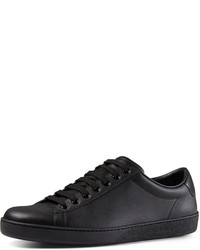 Gucci Leather Low Top Sneaker Black