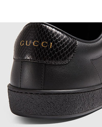 Gucci Leather Low Top Sneaker With Ayers Detail