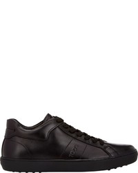 Tod's Leather Low Top Sneakers Black
