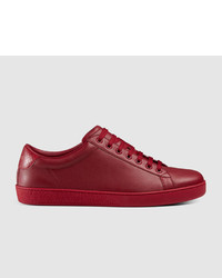 Gucci Leather Sneaker With Ayers Detail