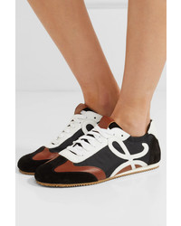 Loewe Leather Suede And Shell Sneakers