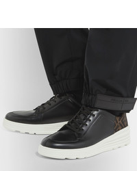 Fendi Logo Jacquard Leather Sneakers
