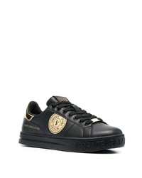 VERSACE JEANS COUTURE Logo Patch Leather Low Top Sneakers
