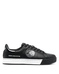 VERSACE JEANS COUTURE Logo Patch Leather Low Top Sneakers