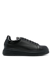 Emporio Armani Logo Patch Leather Sneakers