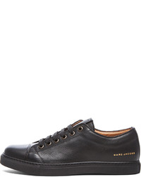 Marc Jacobs Low Top Leather Sneakers In Black