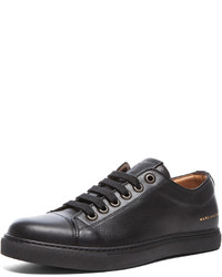 Marc Jacobs Low Top Leather Sneakers In Black