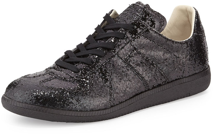 Maison Margiela Replica Low Top Sneaker Black Glitter, $555 ...