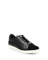 McQ Alexander McQueen Leather Low Top Sneakers Black Shoes