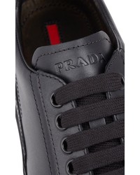 Prada Monochrome Leather Sneakers Black