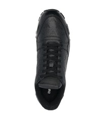 Emporio Armani Monogram Pattern Lace Up Sneakers