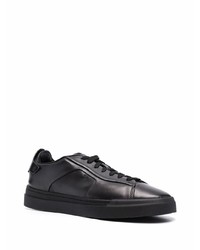 Santoni Panelled Low Top Leather Sneakers