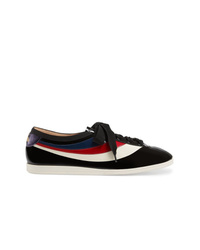 Gucci Patent Leather Low Top Sneaker With Web