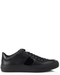 Jimmy Choo Portman Nappa And Patent Low Top Trainers