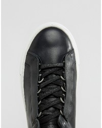 K-Swiss Premium Leather Novo Demi Sneakers In Black