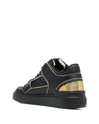 Balmain Quilted Low Top Leather Sneakers