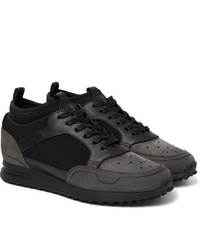 Dunhill Radial Runner Neoprene And Leather Trimmed Suede And Mesh Sneakers