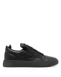 Giuseppe Zanotti Side Zip Leather Low Top Sneakers
