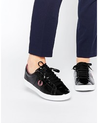 Fred Perry Spencer Black Patent Leather Sneakers