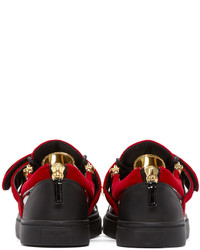 Giuseppe Zanotti Ssense Red Velour London Low Top Sneakers