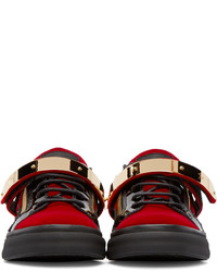 Giuseppe Zanotti Ssense Red Velour London Low Top Sneakers