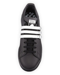 Adidas By Raf Simons Stan Smith Strap Front Leather Sneaker Blackwhite