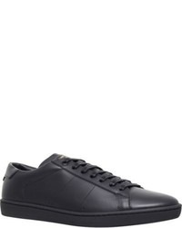 Saint Laurent Stitch Detailed Leather Low Top Trainers