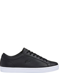 Lacoste Straightset 116 1 Sneaker Black Leather Lace Up Shoes