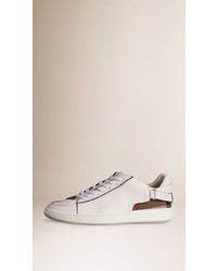 Burberry Strap Detail Leather And House Check Trainers