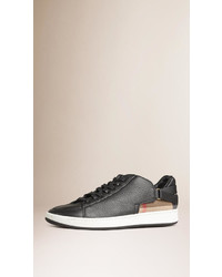Burberry Strap Detail Leather And House Check Trainers