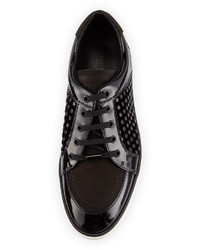 Jimmy Choo Sydney Patent Leather Low Top Sneaker Black