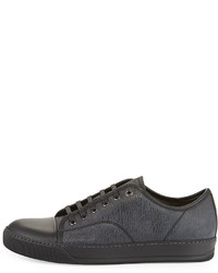 Lanvin Textured Leather Low Top Sneaker Black