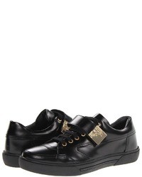 Versace Verace Collection Patent Sneaker W Gold Strap Shoe