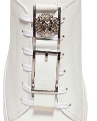 Versus Lion Head Buckle Smooth Leather Sneakers